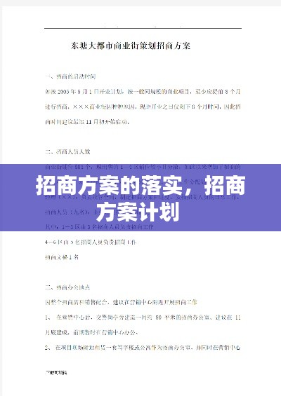 招商方案的落实，招商方案计划 