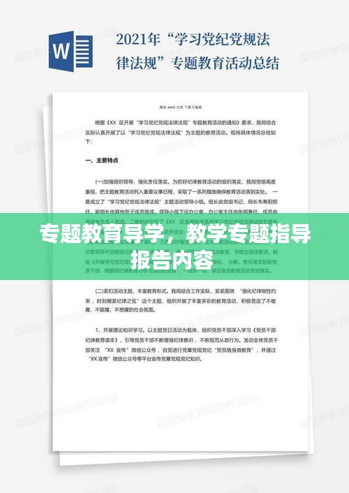 专题教育导学，教学专题指导报告内容 