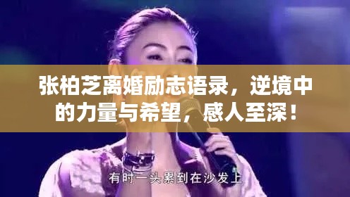张柏芝离婚励志语录，逆境中的力量与希望，感人至深！