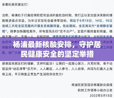 杨浦最新核酸安排，守护居民健康安全的坚定举措